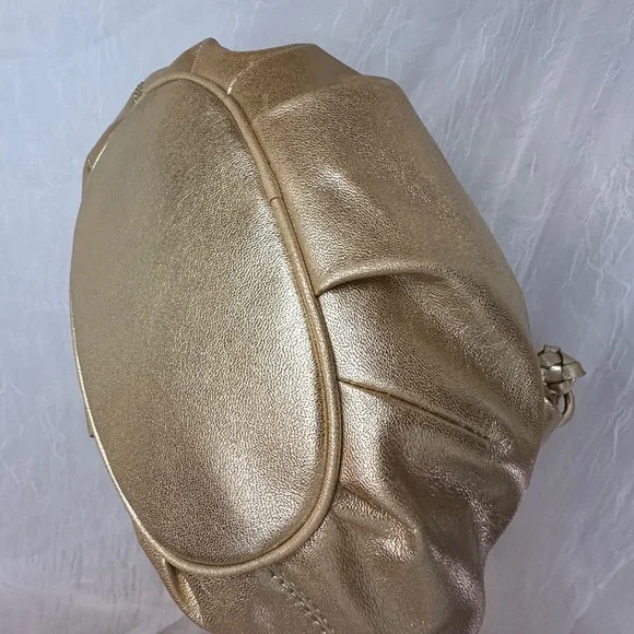 Michael Kors Metallic Gold Braided Tassel Hobo Bag - Picture 7 of 9